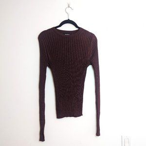 Naadam Silk/Cashmere Ribbed Shirt/Light Sweater - Size S